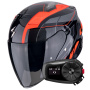 Casque jet Scorpion Exo Z1 Vue Black Red + Kit Bluetooth 5S Solo