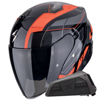jet Scorpion Exo Z1 Vue Black Red + Kit bluetooth Exo-Com Link-1