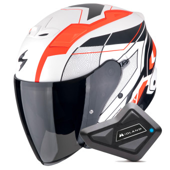 jet Scorpion Exo Z1 Vue Matt White Red Black + Kit Bluetooth BT Mini