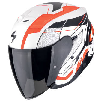 Scorpion Exo Z1 Vue Matt White Red Black + Kit bluetooth Exo-Com Link-1