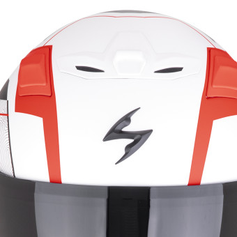 Scorpion Exo Z1 Vue Matt White Red Black + Kit bluetooth Exo-Com Link-1