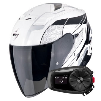 jet Scorpion Exo Z1 Vue White Black Silver + Kit Bluetooth 5S Solo