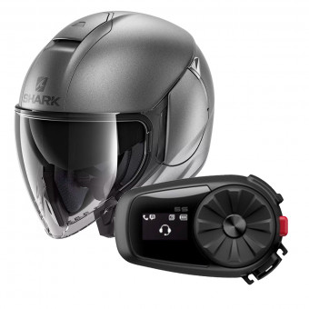 jet Shark Citycruiser Blank Mat AMA + Kit Bluetooth Sena 5S Solo