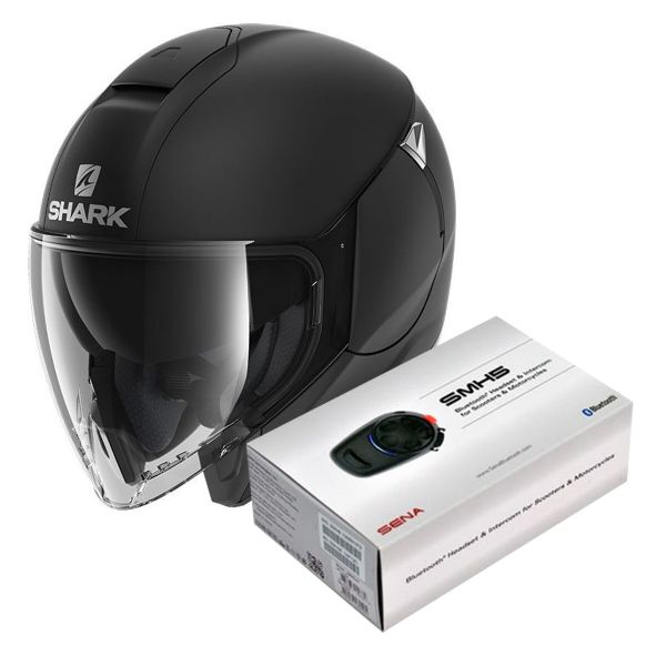 jet Shark Citycruiser Blank Mat KMA + Kit Bluetooth Sena SMH5