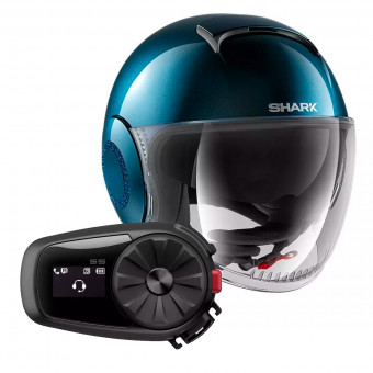 jet Shark Nano Swarovski Metal BLM + Kit Bluetooth Sena 5S Solo
