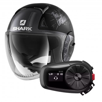 jet Shark Nano Tribute Mat RM KAS + Kit Bluetooth Sena 5S Solo