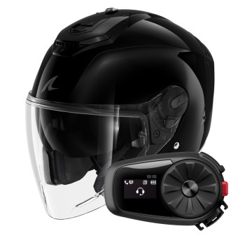 jet Shark RS JET Blank BLK + Kit Bluetooth 5S Solo