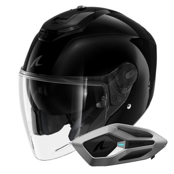 Casque jet Shark RS JET Blank BLK + Kit Bluetooth Sena for Shark Mesh Solo Casque jet Shark RS JET Blank BLK + Kit Bluetooth Sena for Shark Mesh Solo