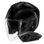 Casque jet Shark RS JET Blank BLK + Kit Bluetooth Sena for Shark Solo