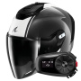 Casque jet Shark RS JET Carbon Blank DWK + Kit Bluetooth 5S Solo