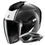 Casque jet Shark RS JET Carbon Blank DWK + Kit Bluetooth Sena for Shark Mesh Solo