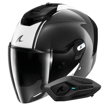 Casque jet Shark RS JET Carbon Blank DWK + Kit Bluetooth Sena for Shark Solo Casque jet Shark RS JET Carbon Blank DWK + Kit Bluetooth Sena for Shark Solo