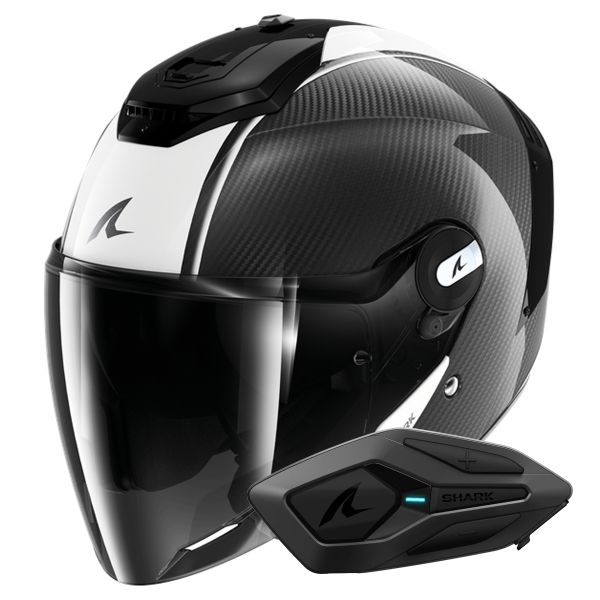 jet Shark RS JET Carbon Blank DWK + Kit Bluetooth Sena for Shark Solo