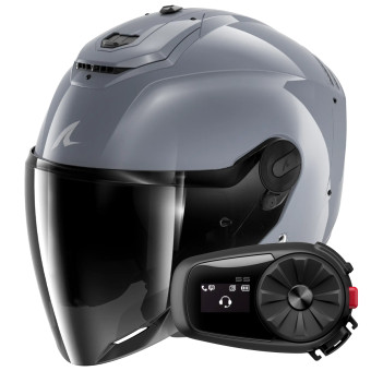 Casque jet Shark RS JET Carbon Dark Shadow S05 + Kit Bluetooth 5S Solo Casque jet Shark RS JET Carbon Dark Shadow S05 + Kit Bluetooth 5S Solo