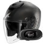 Casque jet Shark RS JET Carbon Speed-Tech Mat DAK + Kit bluetooth 5R Lite Solo