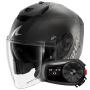 Casque jet Shark RS JET Carbon Speed-Tech Mat DAK + Kit Bluetooth 5S Solo