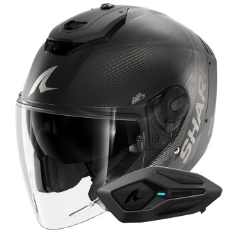 Casque jet Shark RS JET Carbon Speed-Tech Mat DAK + Kit Bluetooth Sena for Shark Solo Casque jet Shark RS JET Carbon Speed-Tech Mat DAK + Kit Bluetooth Sena for Shark Solo