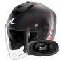 Casque jet Shark RS JET Carbon Speed-Tech Mat DBR + Kit bluetooth 5R Lite Solo