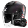 Casque jet Shark RS JET Carbon Speed-Tech Mat DBR + Kit Bluetooth 5S Solo