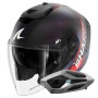 Casque jet Shark RS JET Carbon Speed-Tech Mat DBR + Kit Bluetooth Sena for Shark Mesh Sol