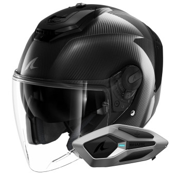 jet Shark RS JET Full Carbon DAD + Kit Bluetooth Sena for Shark Mesh Solo
