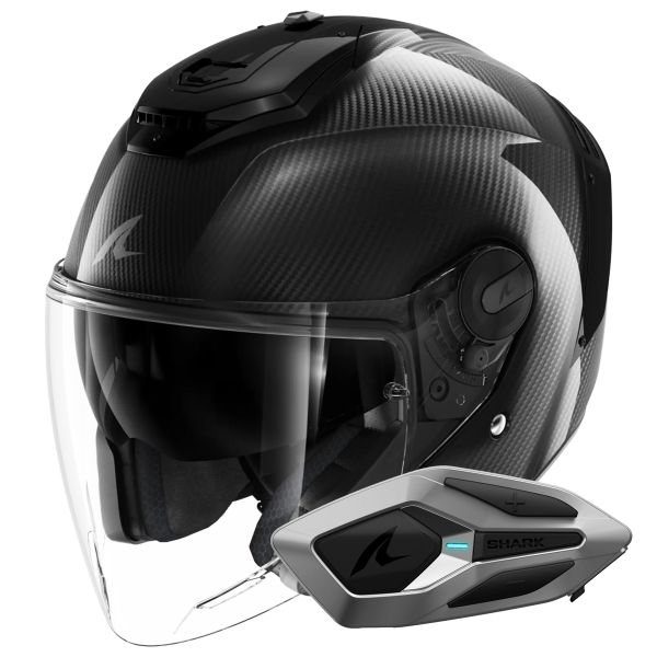 jet Shark RS JET Full Carbon DAD + Kit Bluetooth Sena for Shark Mesh Solo