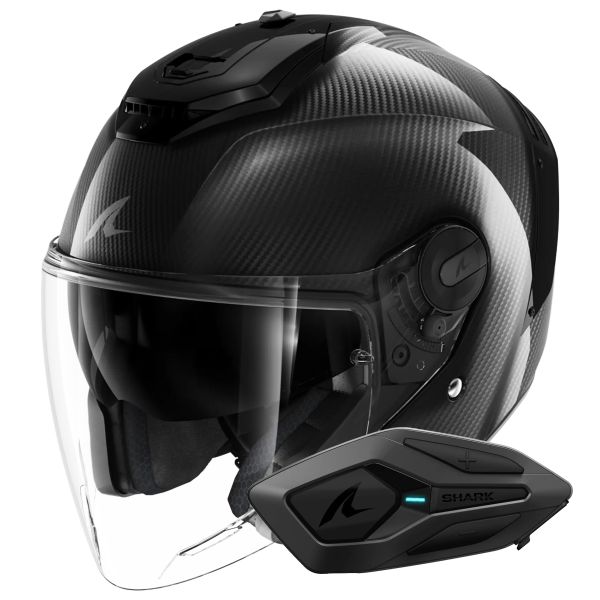 jet Shark RS JET Full Carbon DAD + Kit Bluetooth Sena for Shark Solo