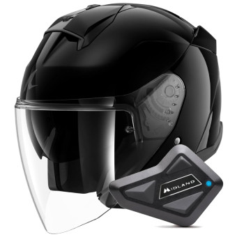 Casque jet Shark Skwal Jet Blank BLK + Kit Bluetooth BT Mini Single Casque jet Shark Skwal Jet Blank BLK + Kit Bluetooth BT Mini Single