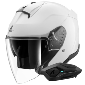 jet Shark Skwal Jet Blank W05 + Kit Bluetooth Sena for Shark