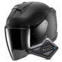Casque jet Shark Skwal Jet Dark Shadow Mat A08 + Kit Bluetooth BT Mini