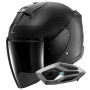 Casque jet Shark Skwal Jet Dark Shadow Mat A08 + Kit Bluetooth Sena for Shark Mesh Solo