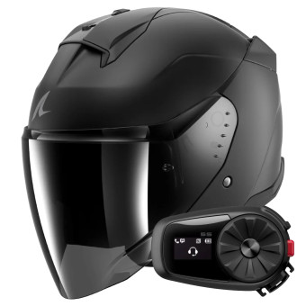 Casque jet Shark Skwal Jet Dark Shadow Mat KMA + Kit Bluetooth 5S Solo Casque jet Shark Skwal Jet Dark Shadow Mat KMA + Kit Bluetooth 5S Solo