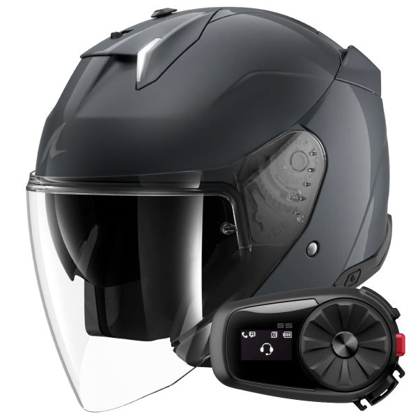 jet Shark Skwal i3 Jet Blank A05 + Kit Bluetooth 5S Solo