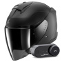 Casque jet Shark Skwal i3 Jet Blank Mat KMA + Kit Bluetooth Lokui K30