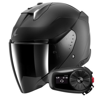 jet Shark Skwal i3 Jet Dark Shadow Mat KMA + Kit Bluetooth 5S Solo