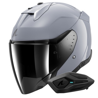 jet Shark Skwal i3 Jet Dark Shadow S05 + Kit Bluetooth Sena for Shark