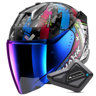 jet Shark Skwal i3 Jet Hellcat KUB + Kit Bluetooth BT Mini