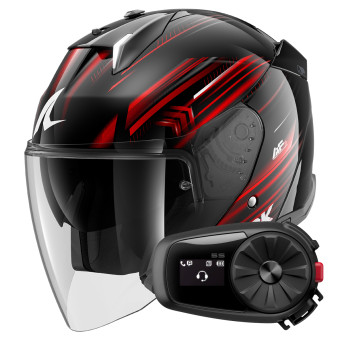 Casque jet Shark Skwal i3 Jet Light-Blur KRW + Kit Bluetooth 5S Solo