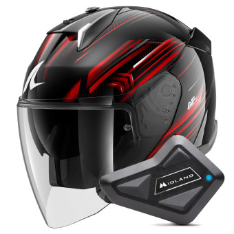 jet Shark Skwal i3 Jet Light-Blur KRW + Kit Bluetooth BT Mini Single