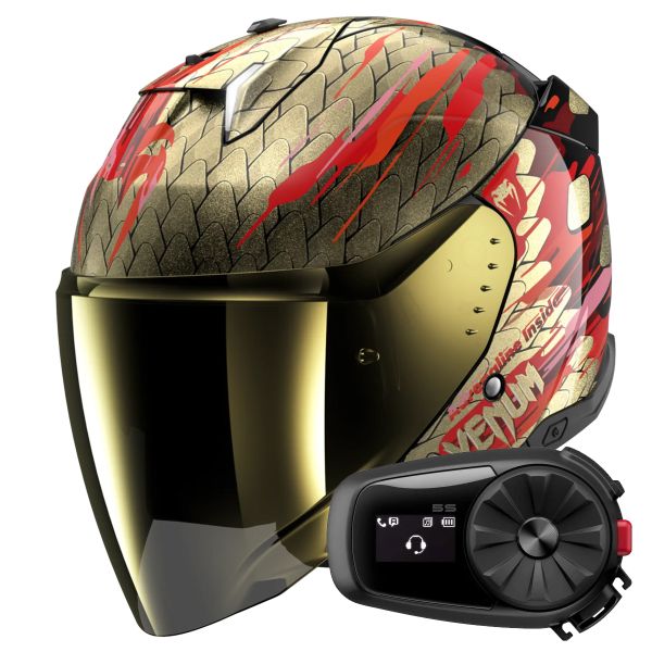 jet Shark Skwal i3 Jet Venum KRQ + Kit Bluetooth 5S Solo