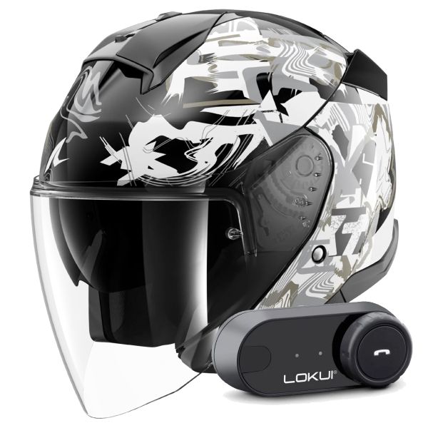 jet Shark Skwal Jet Pranz KWQ + Kit Bluetooth Lokui K30