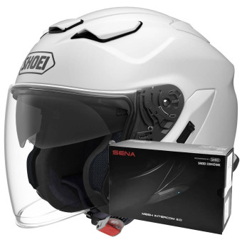 jet Shoei J-Cruise 3 White + Intercom Sena SRL-03