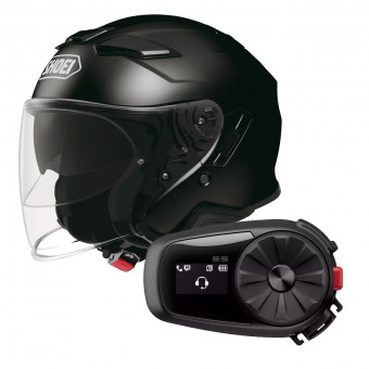 jet Shoei J-Cruise II Black + Kit Bluetooth Sena 5S Solo