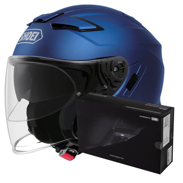 jet Shoei J-Cruise II Matt Blue Metalic + Intercom Sena SRL-Mesh jet Shoei J-Cruise II Matt Blue Metalic + Intercom Sena SRL-Mesh