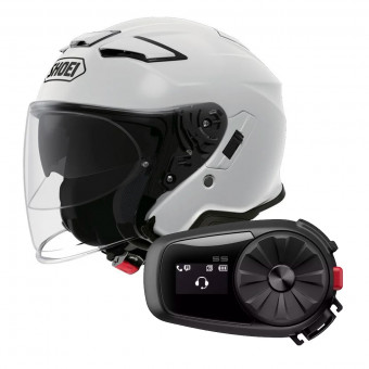 jet Shoei J-Cruise II White + Kit Bluetooth Sena 5S Solo