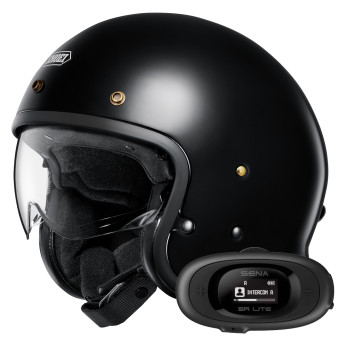jet Shoei J.O2 Negro + Bluetooth Kit 5R Lite Solo