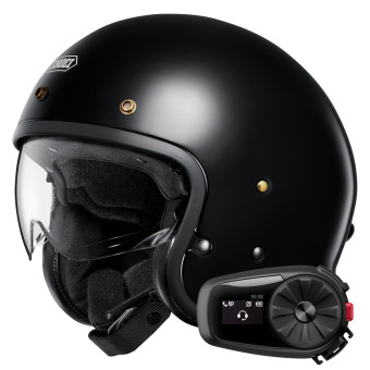 jet Shoei J.O2 Negro + Kit Bluetooth 5S Solo