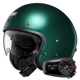 jet Shoei J.O2 British Verde + Kit Bluetooth 5S Solo