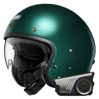 jet Shoei J.O2 British Green + Kit Bluetooth Harman Kardon 60S