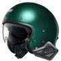 Casque jet Shoei J.O2 British Verde + Kit Bluetooth BT Mini
